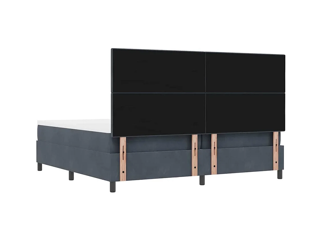 Boxspringbett mit Matratze Dunkelgrau 200 x 200 cm Samt