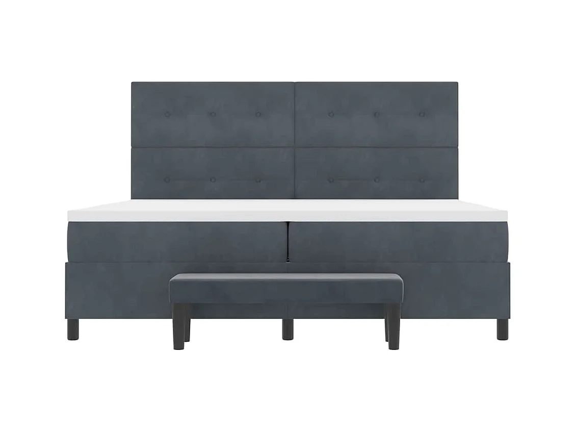 Boxspringbett mit Matratze Dunkelgrau 200 x 200 cm Samt