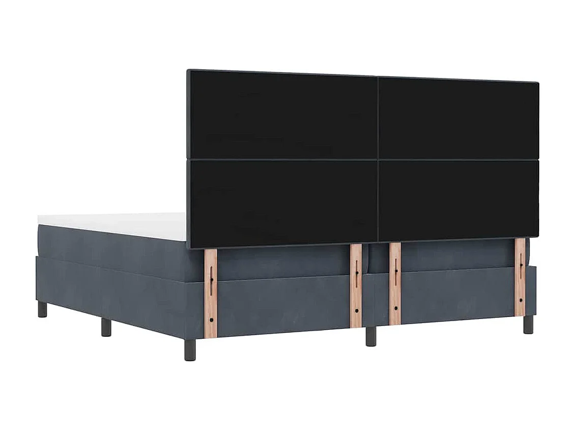Cama tipo Box Spring Gris oscuro 200 x 200 cm Terciopelo