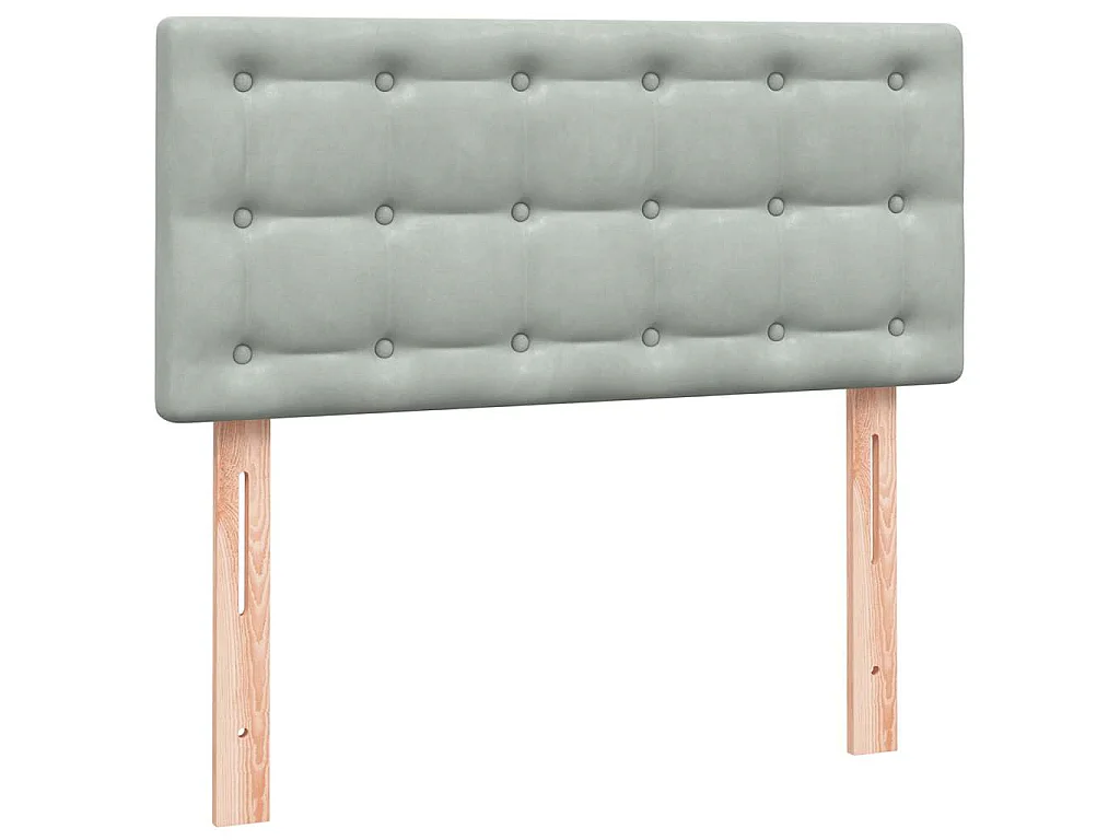 Boxspring met matras en LED fluweel lichtgrijs 80x220 cm