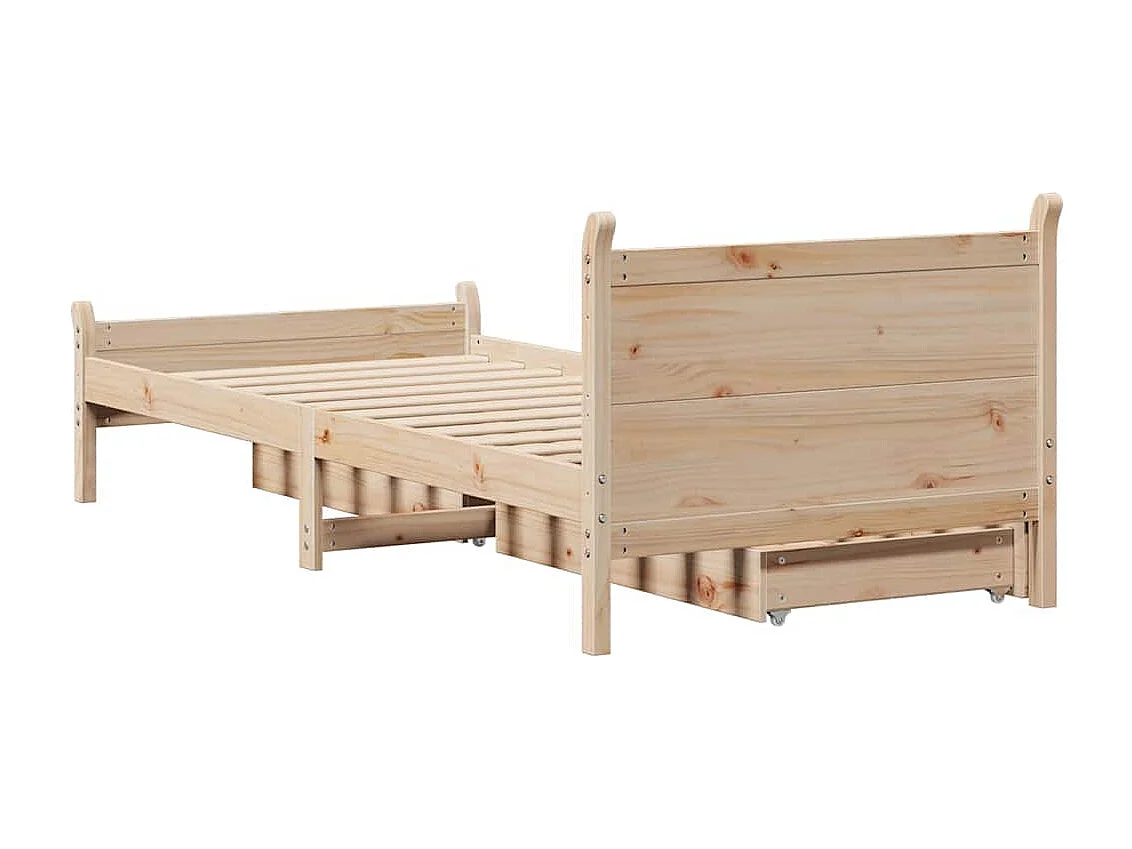 Cadre de lit sans matelas 75x190 cm bois de pin massif