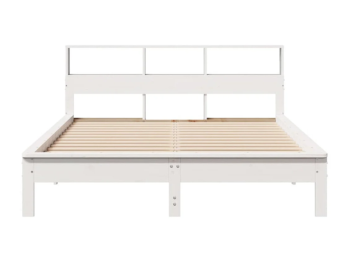 Bedframe zonder matras massief grenenhout wit 135x190 cm