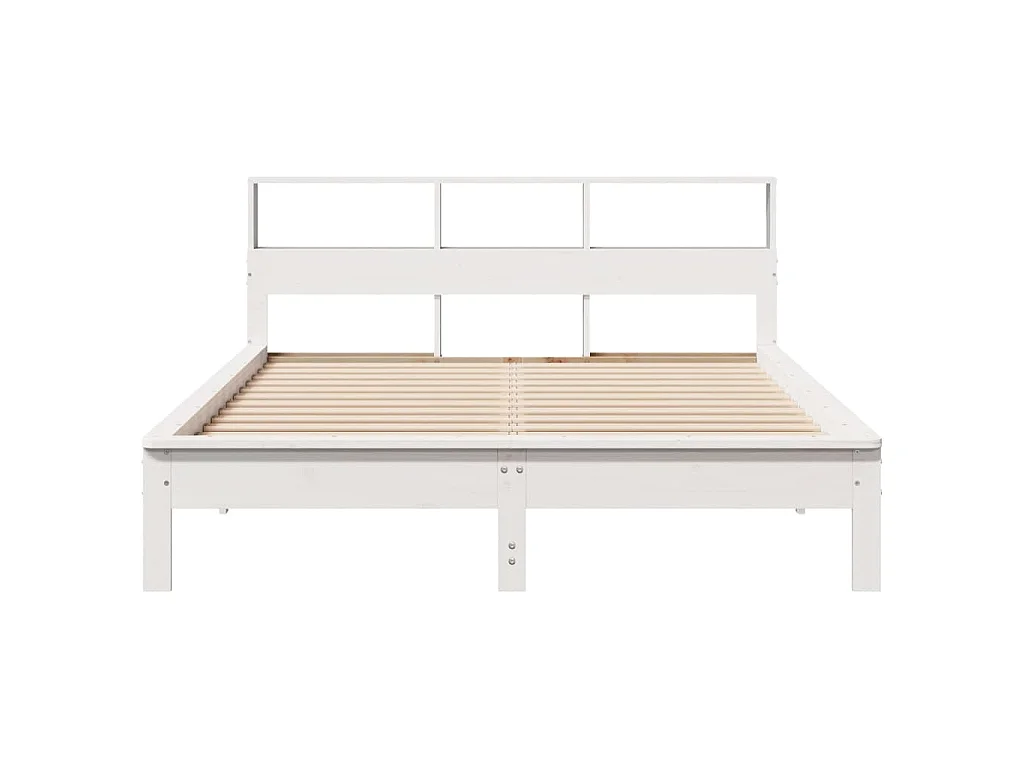 Bedframe zonder matras massief grenenhout wit 135x190 cm