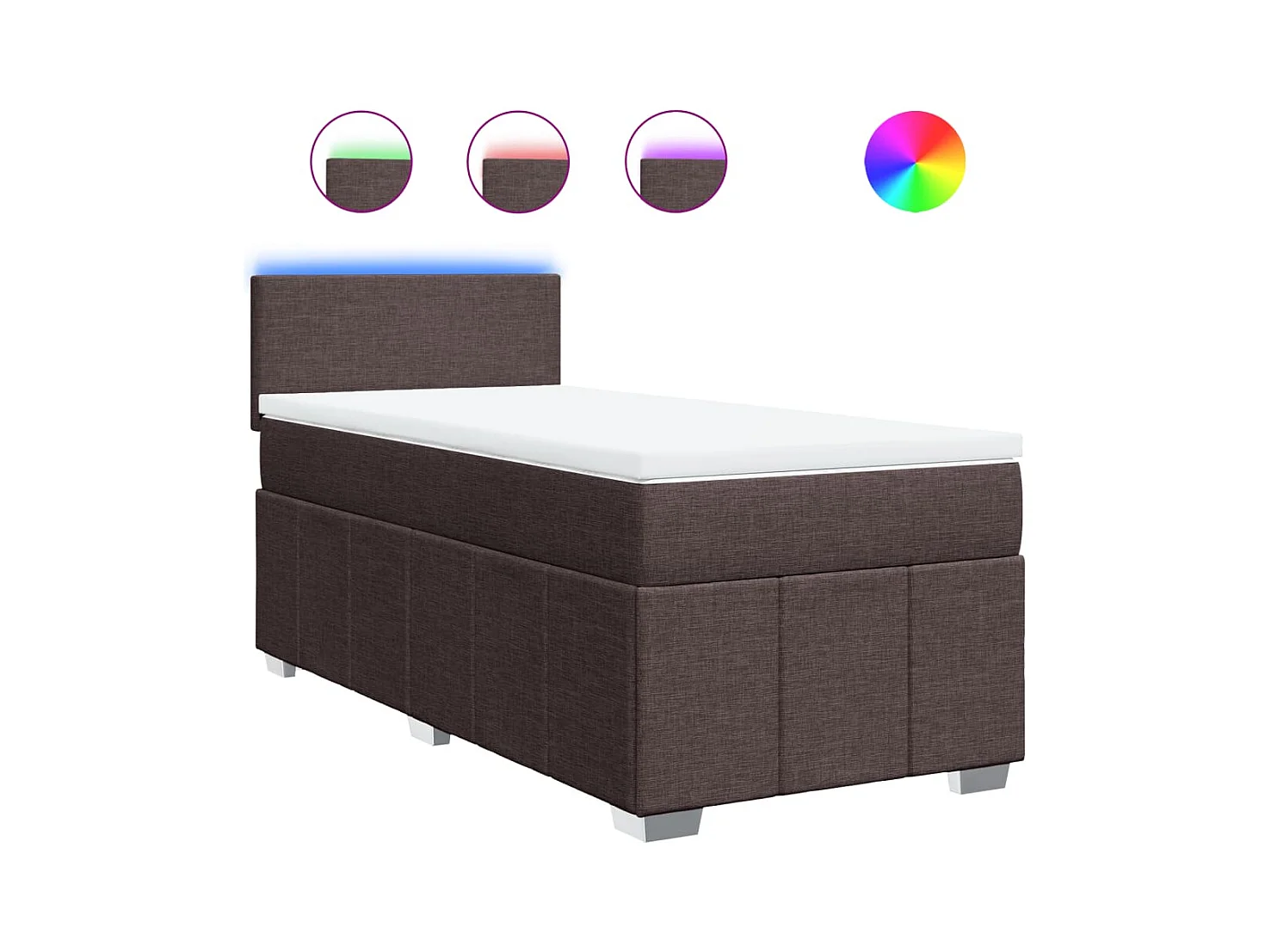 Boxspring met matras stof donkerbruin 80x200 cm