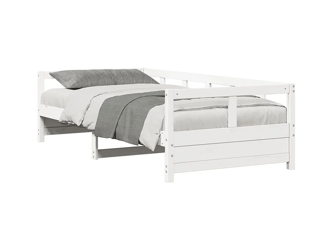 Dormeuse senza Materasso Bianca 80x200 cm Legno Massello Pino