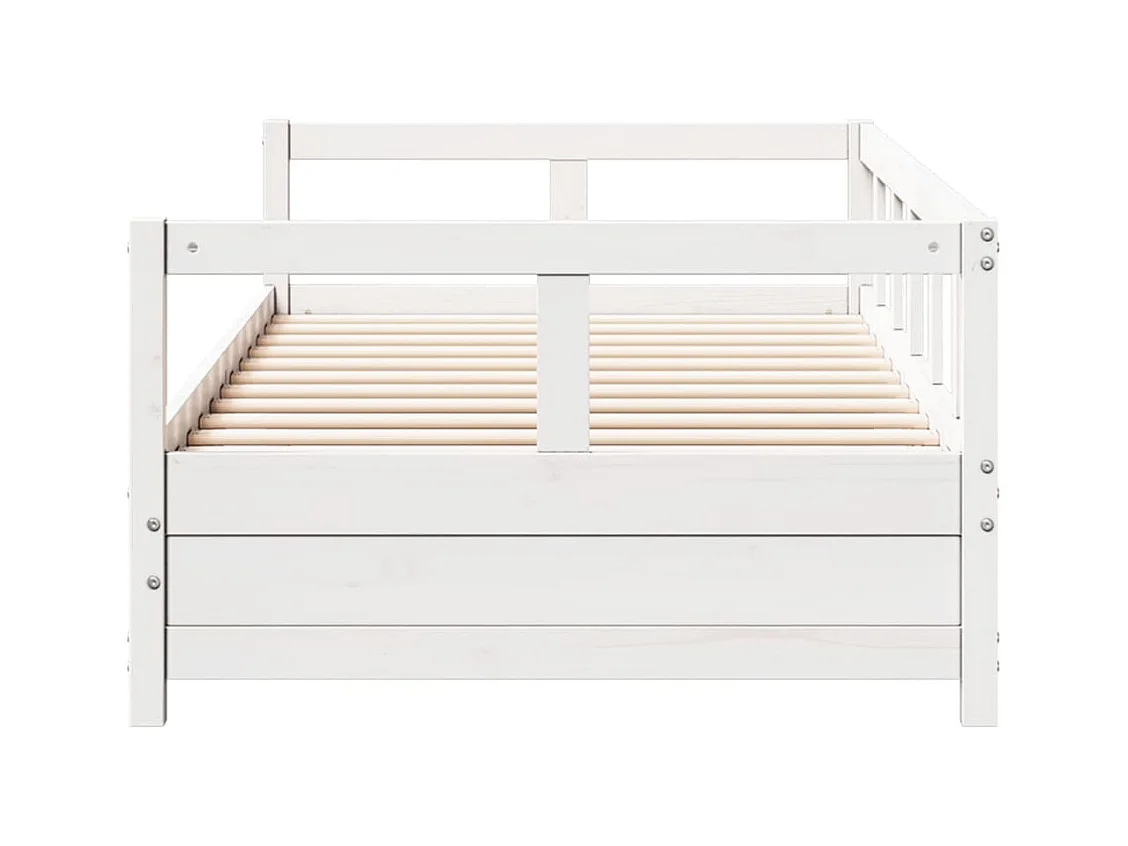 Lit de jour sans matelas blanc 80x200 cm bois de pin massif