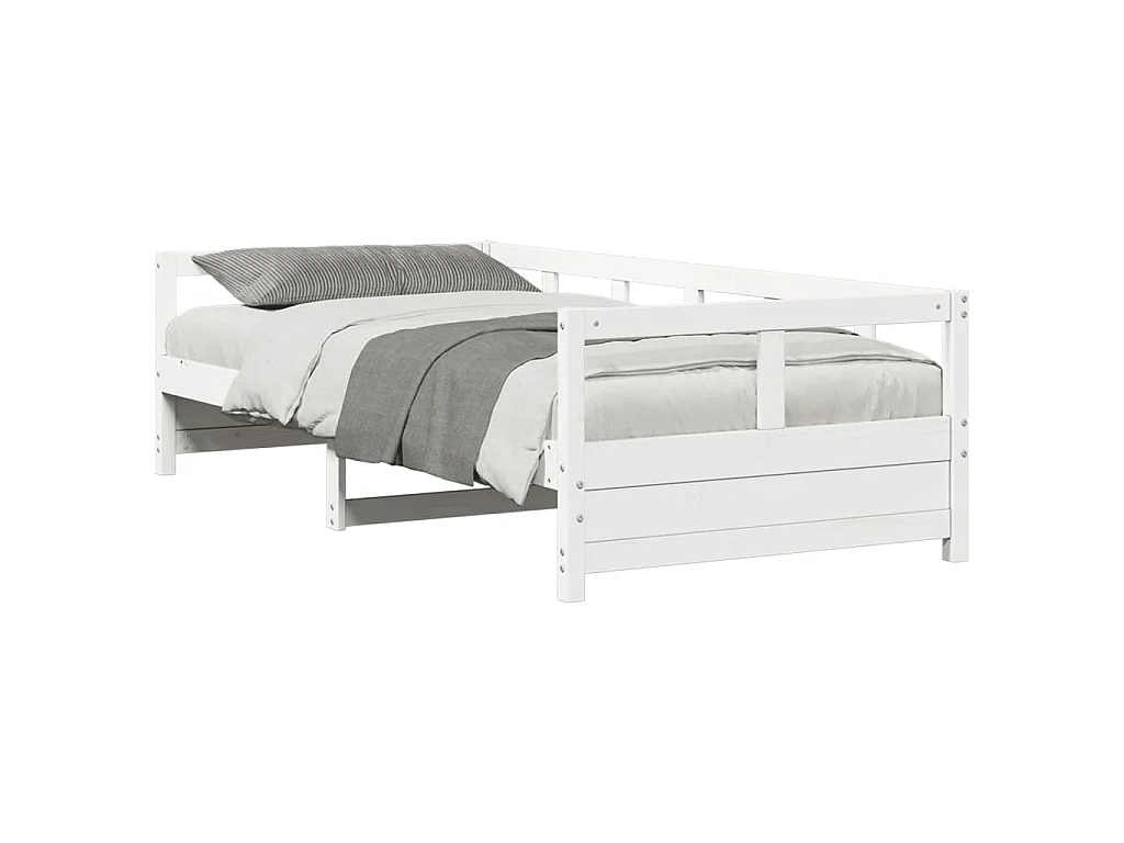 Dormeuse senza Materasso Bianca 80x200 cm Legno Massello Pino