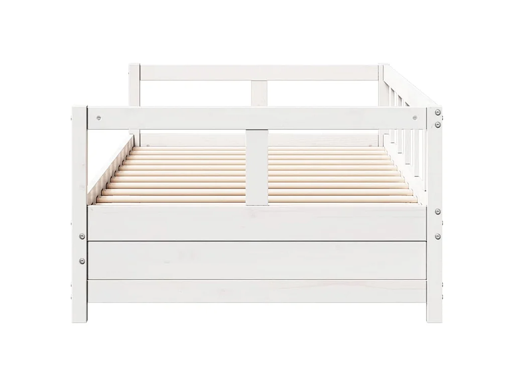 Dormeuse senza Materasso Bianca 80x200 cm Legno Massello Pino