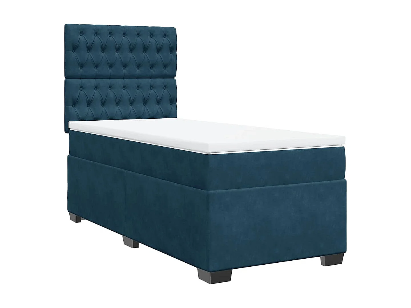 Cama boxspring com colchão 80x200 cm veludo azul