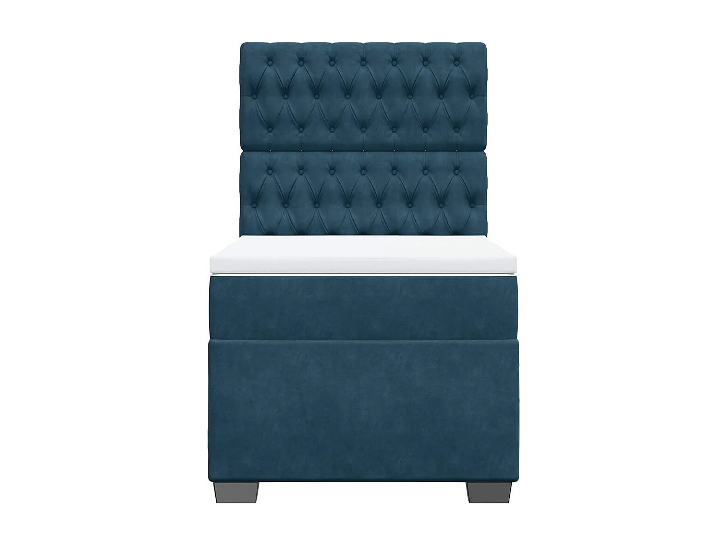Cama boxspring com colchão 80x200 cm veludo azul