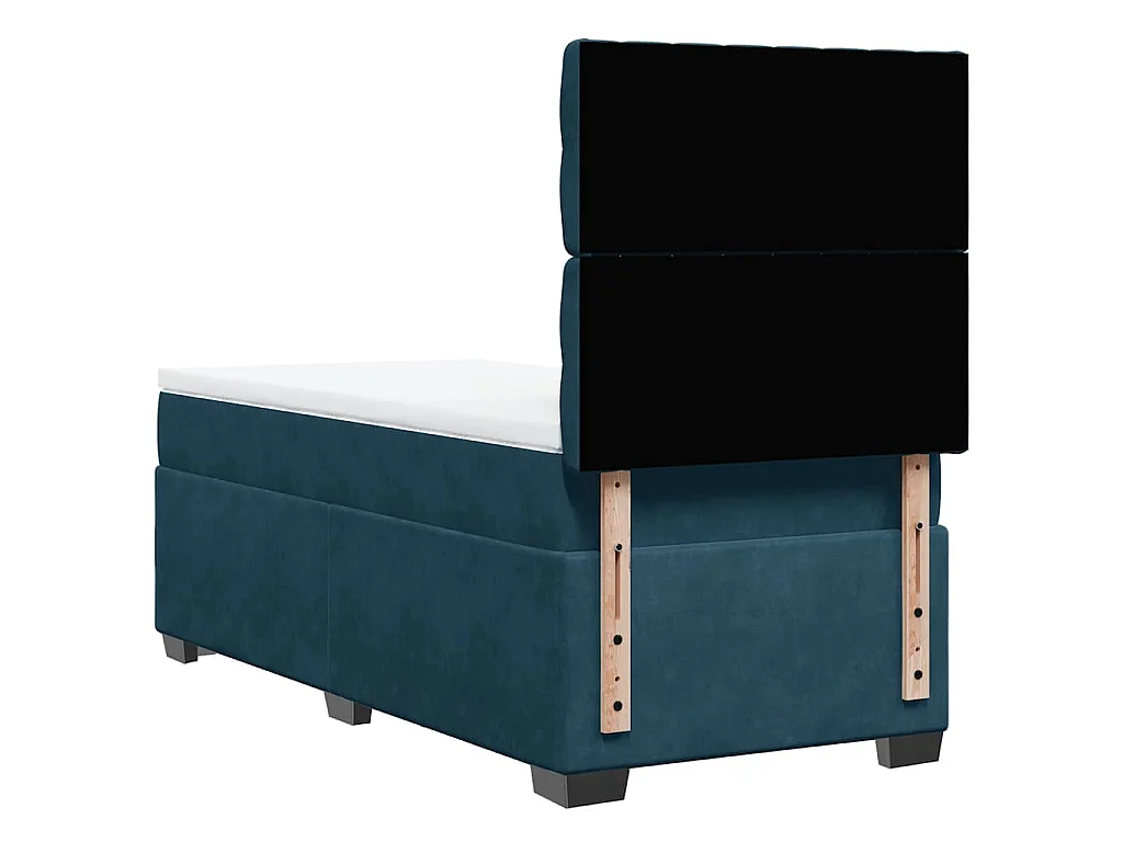 Cama boxspring com colchão 80x200 cm veludo azul