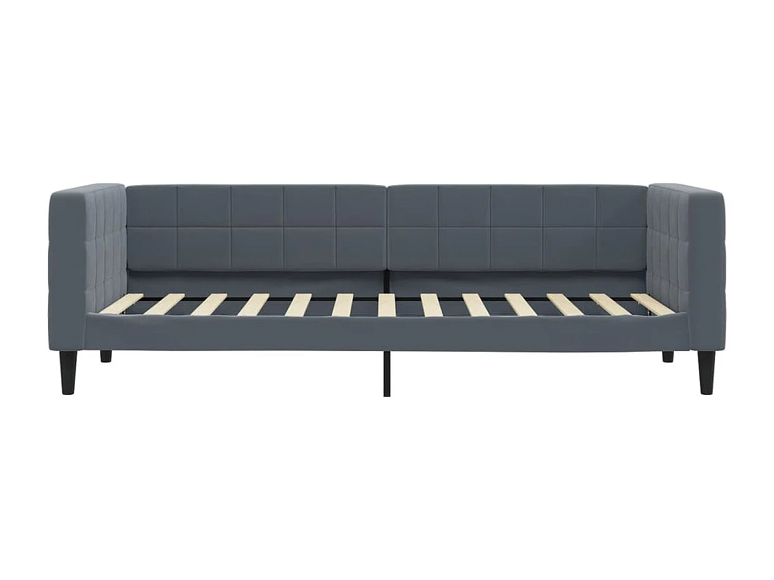 Divano Letto Estraibile Cassetti Grigio Scuro 80x200cm Velluto