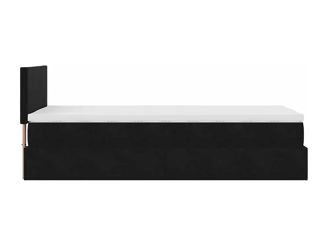 Ottoman bed met matras 80x200cm fluweel zwart