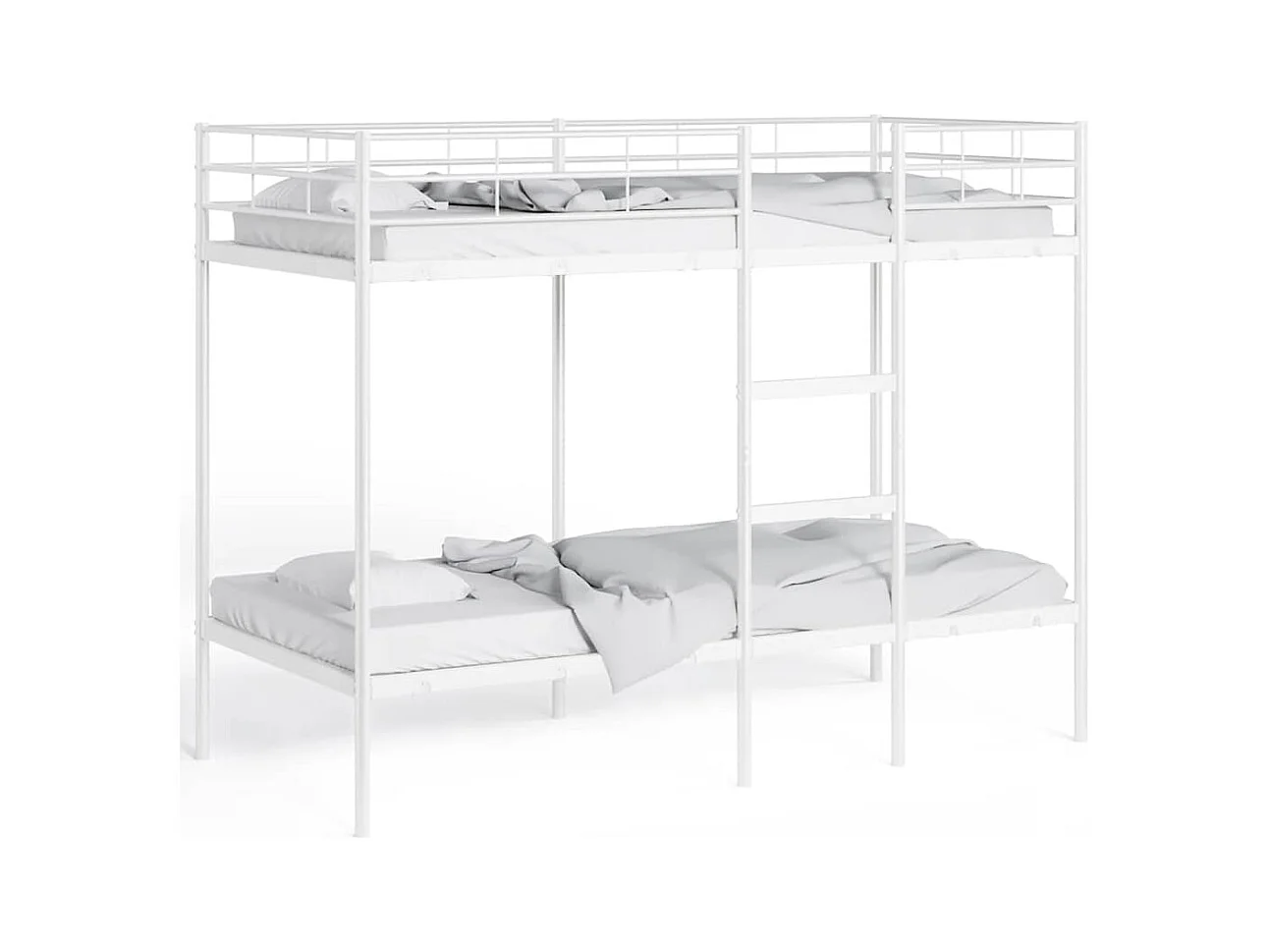 Lit superposé sans matelas blanc 80x200 cm acier