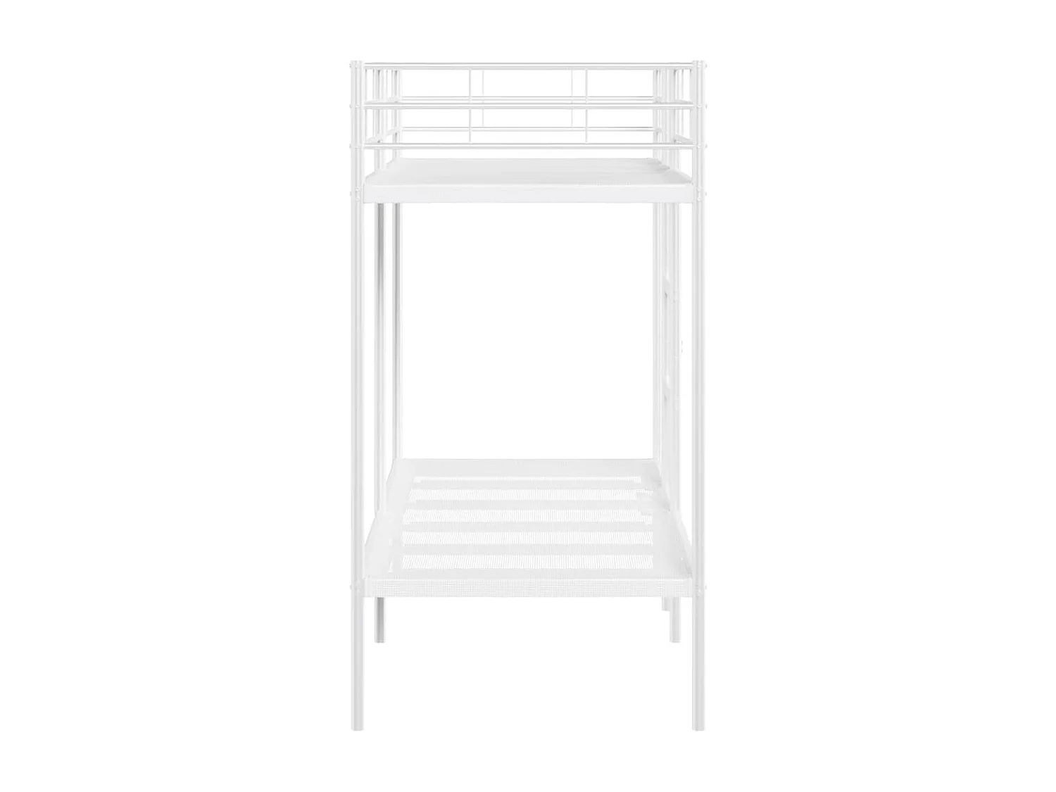 Lit superposé sans matelas blanc 80x200 cm acier