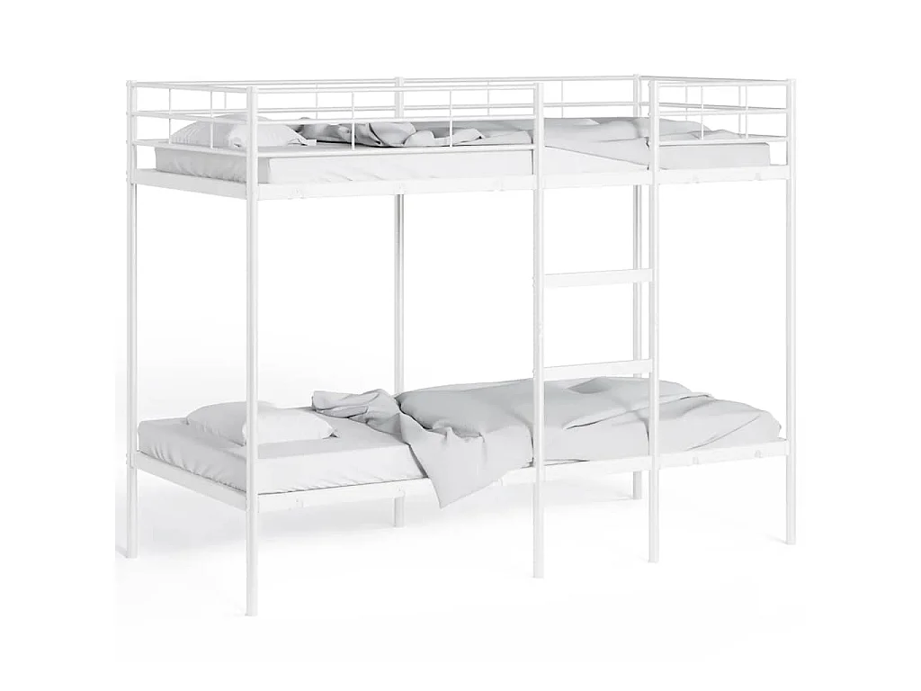 Lit superposé sans matelas blanc 80x200 cm acier