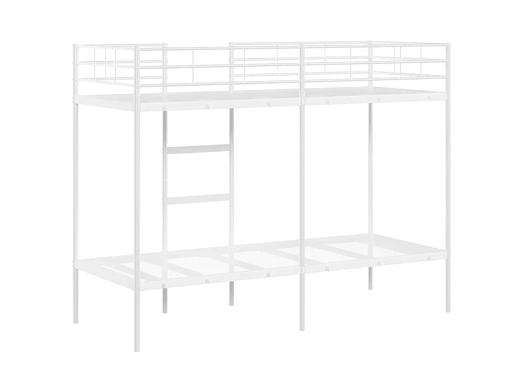Lit superposé sans matelas blanc 80x200 cm acier