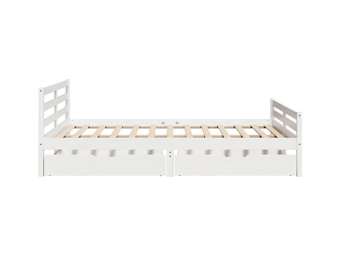 Cadre de lit sans matelas blanc 135x190 cm bois de pin massif