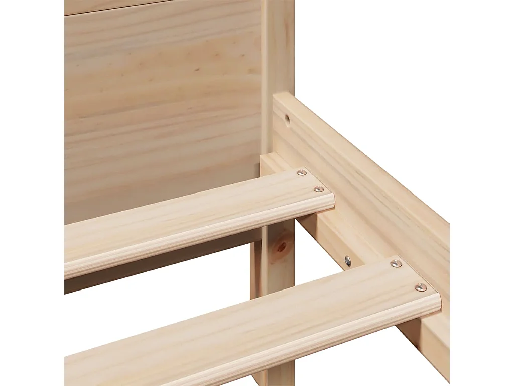 Letto senza Materasso 135x190 cm in Legno Massello di Pino