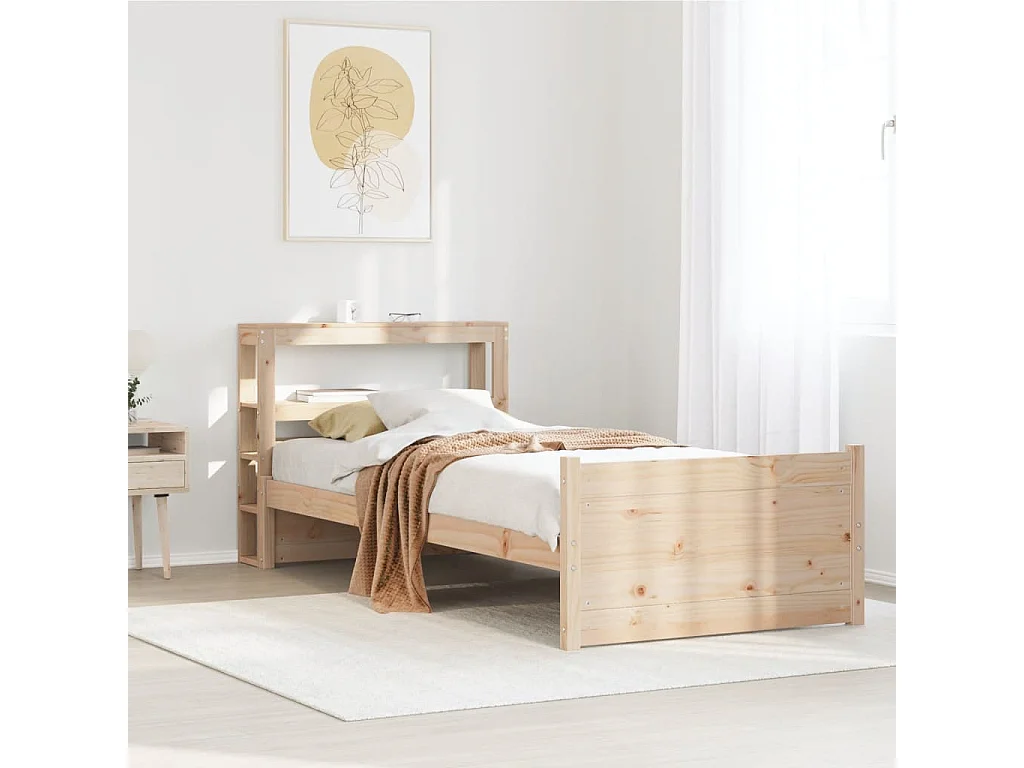 Cadre de lit avec tête de lit sans matelas 75x190 cm