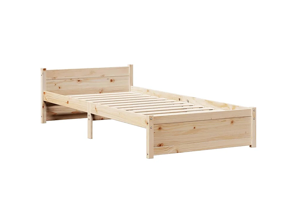 Cadre de lit avec tête de lit sans matelas 75x190 cm