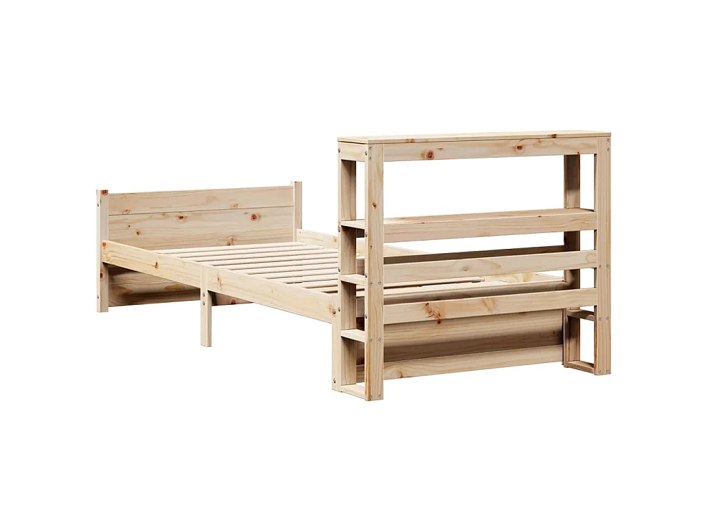 Cadre de lit avec tête de lit sans matelas 75x190 cm