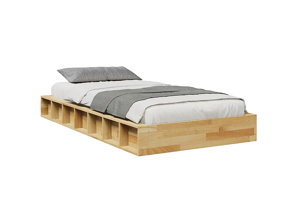 Bedframe zonder matras 75x190 cm massief hout eiken