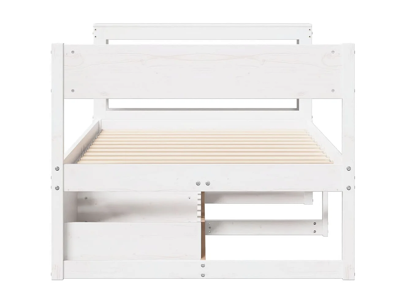 Bedframe zonder matras massief grenenhout wit 75x190 cm