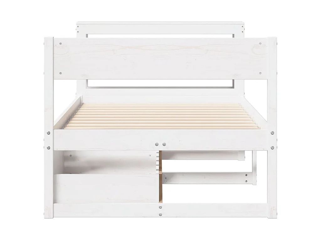 Cama sem colchão 75x190 cm madeira de pinho maciça branco