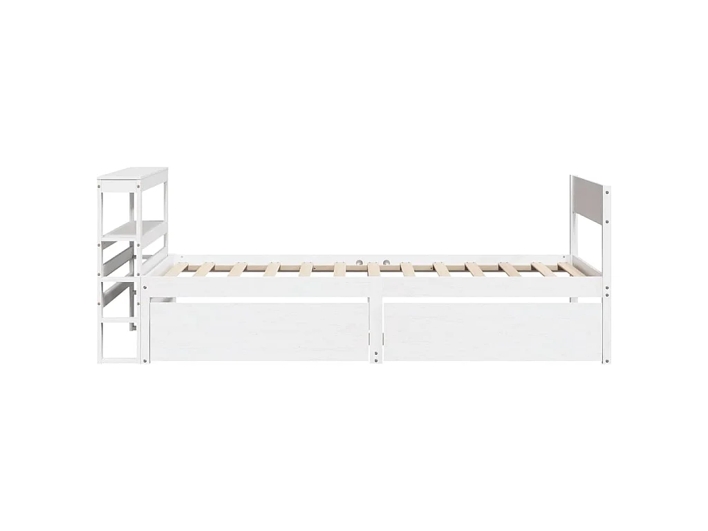 Cama sem colchão 75x190 cm madeira de pinho maciça branco