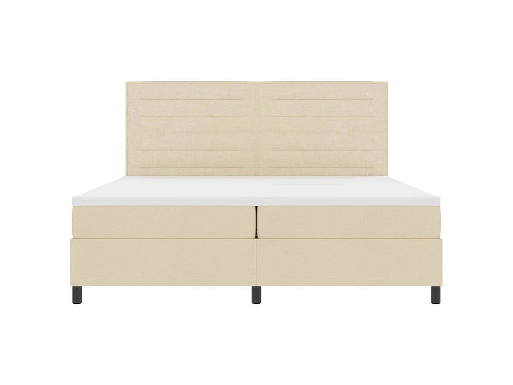 Boxspringbed met matras met hoofdeinde Crème 200 x 200 cm Stof