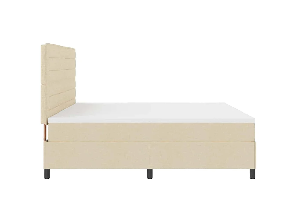 Boxspringbed met matras met hoofdeinde Crème 200 x 200 cm Stof