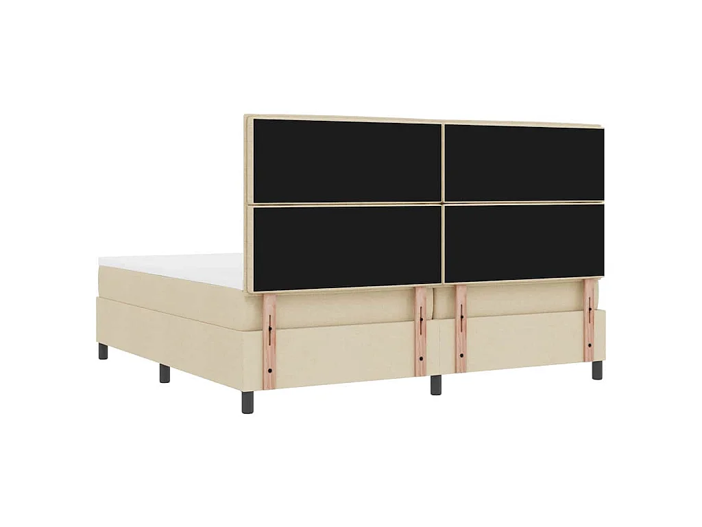Boxspringbed met matras met hoofdeinde Crème 200 x 200 cm Stof