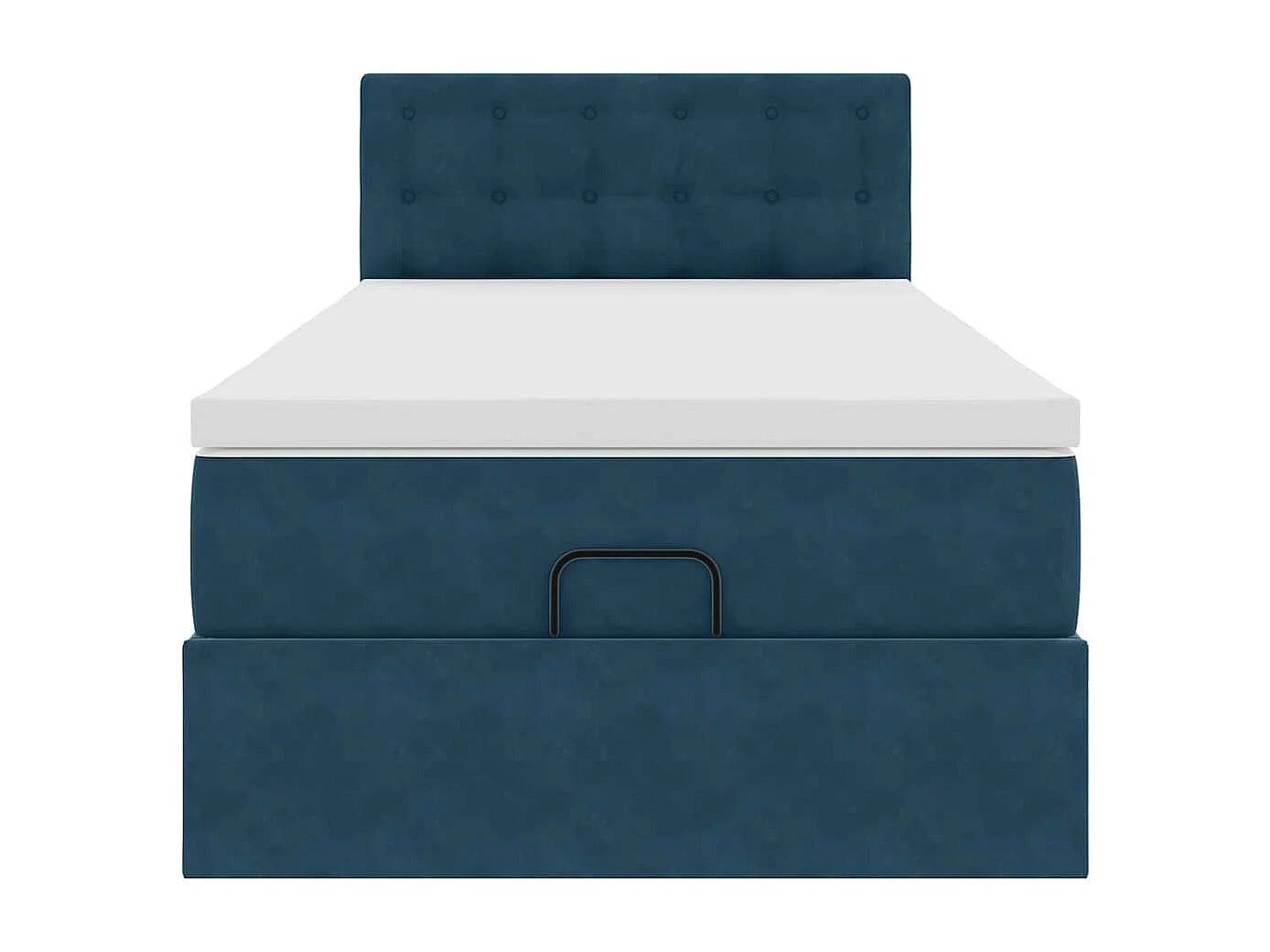 Cadre de lit ottoman avec matelas bleu foncé 80x200 cm velours