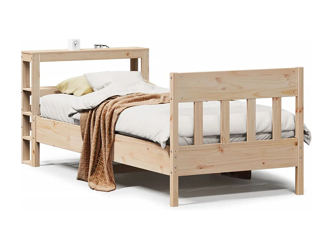 Cadre de lit sans matelas 75x190 cm bois de pin massif