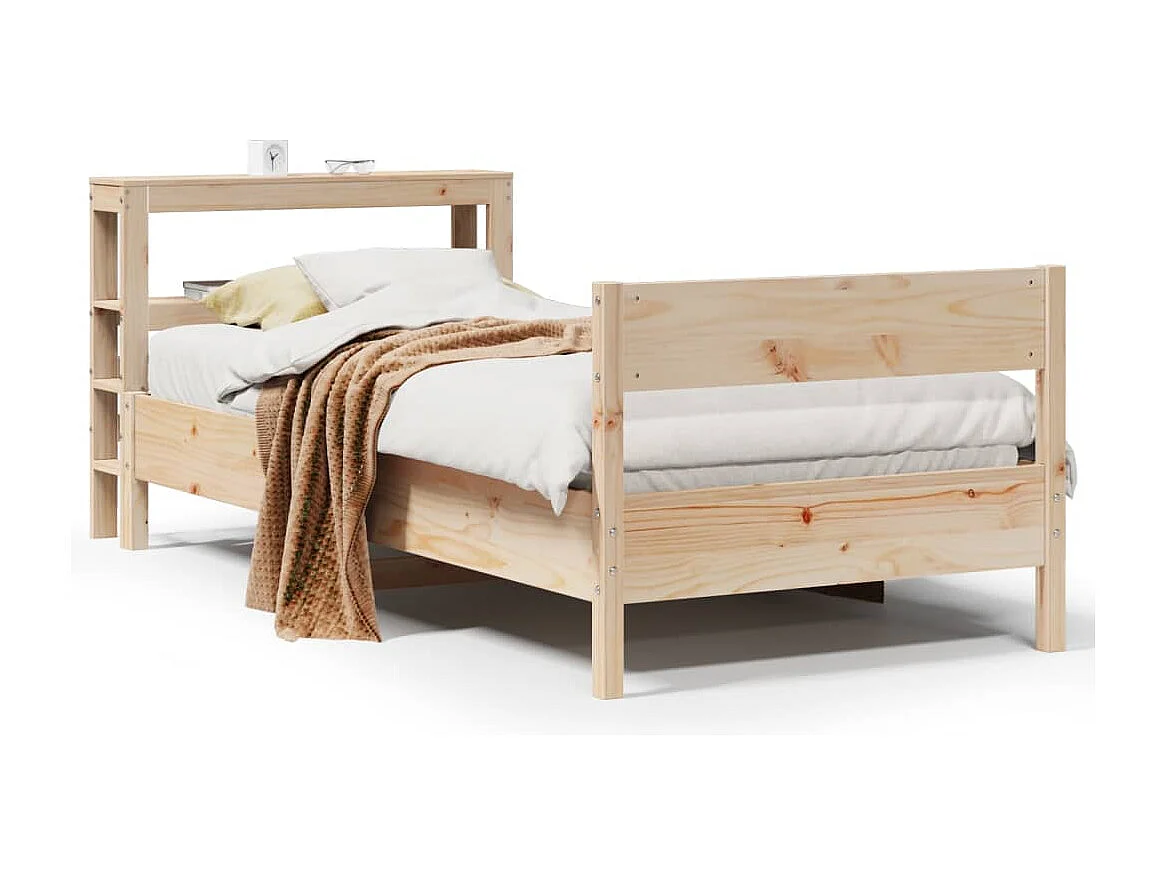 Cadre de lit sans matelas 75x190 cm bois de pin massif