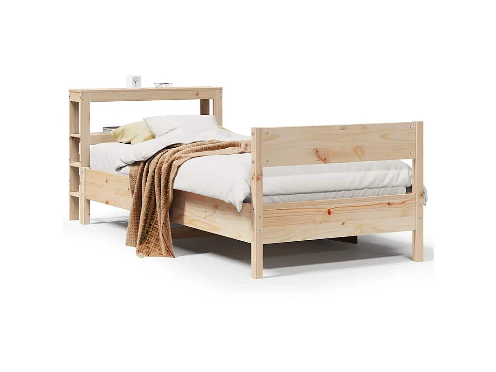 Cadre de lit sans matelas 75x190 cm bois de pin massif