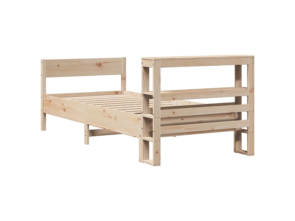 Cadre de lit sans matelas 75x190 cm bois de pin massif