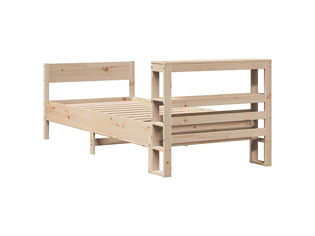 Estructura de cama sin colchón madera maciza pino 75x190 cm