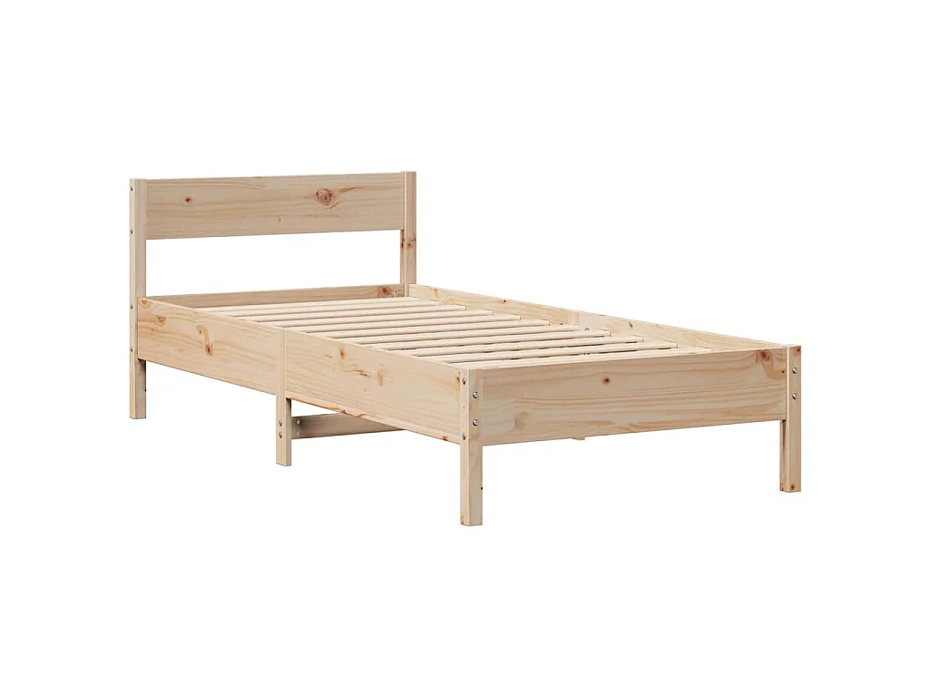 Estructura de cama sin colchón madera maciza pino 75x190 cm