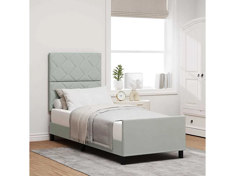 Struttura del letto Grigio chiaro 80 x 200 cm Velluto