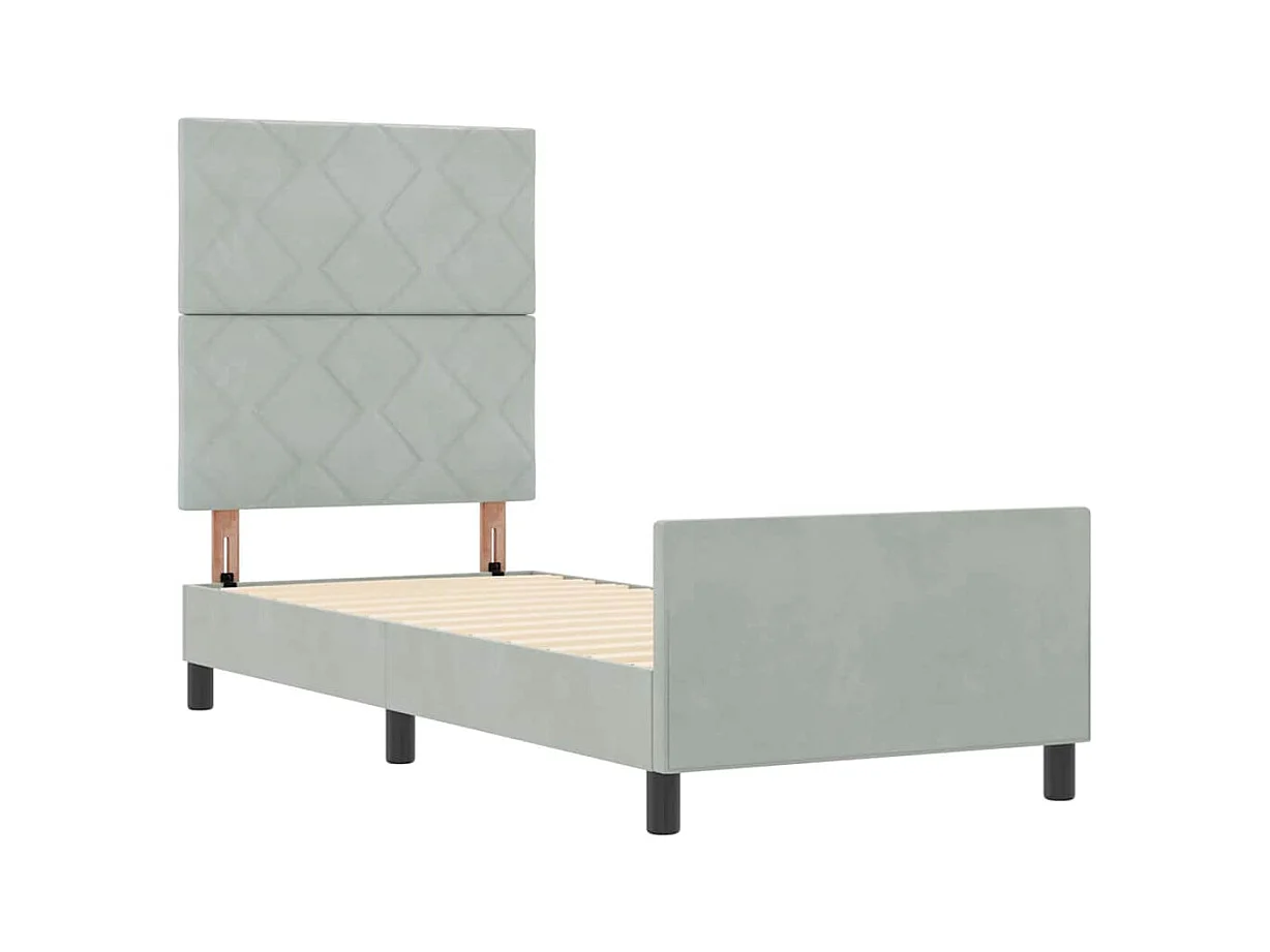 Struttura del letto Grigio chiaro 80 x 200 cm Velluto