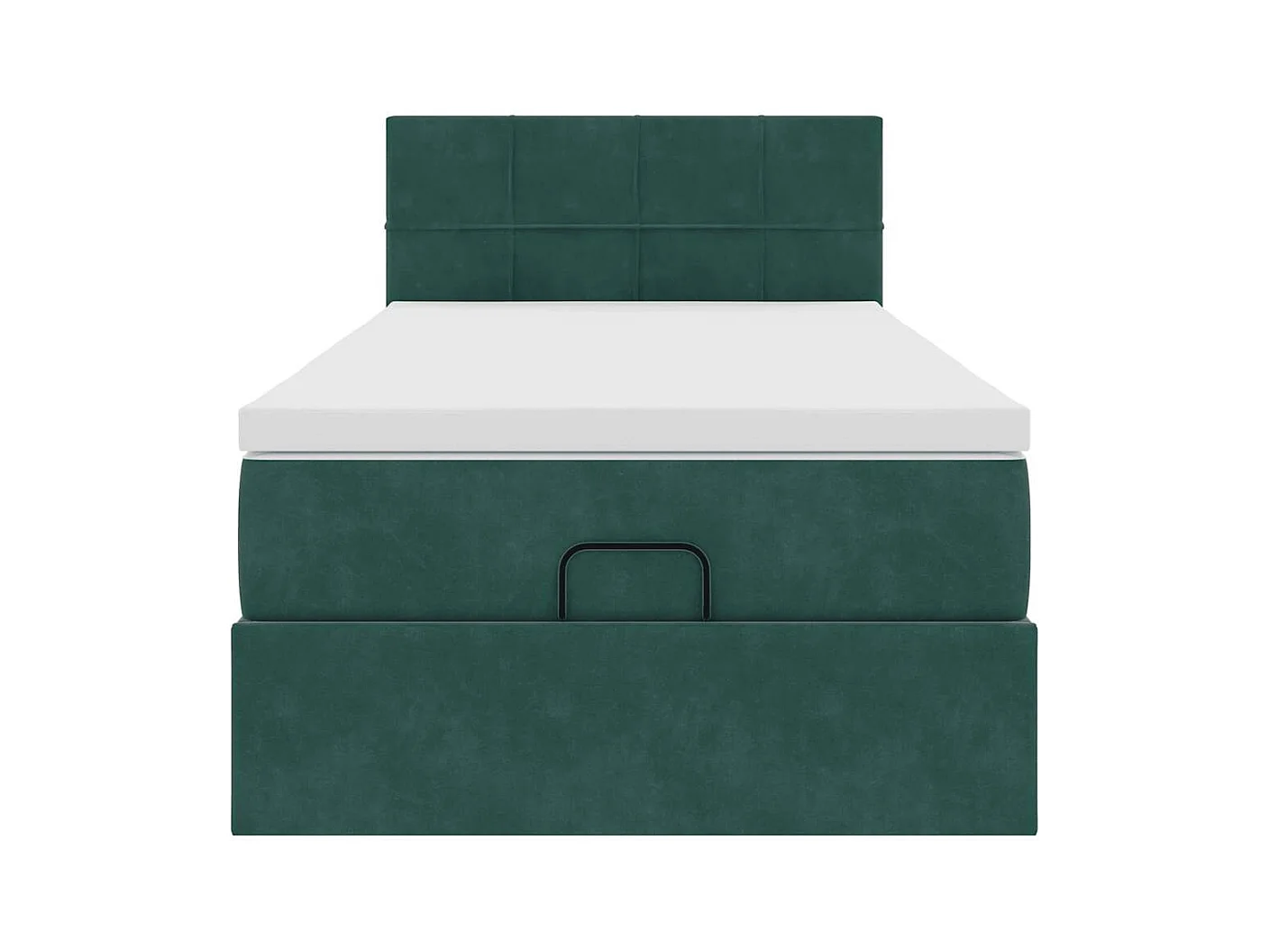 Ottoman-Bett mit Matratze Dunkelgrün 80x200 cm Samt