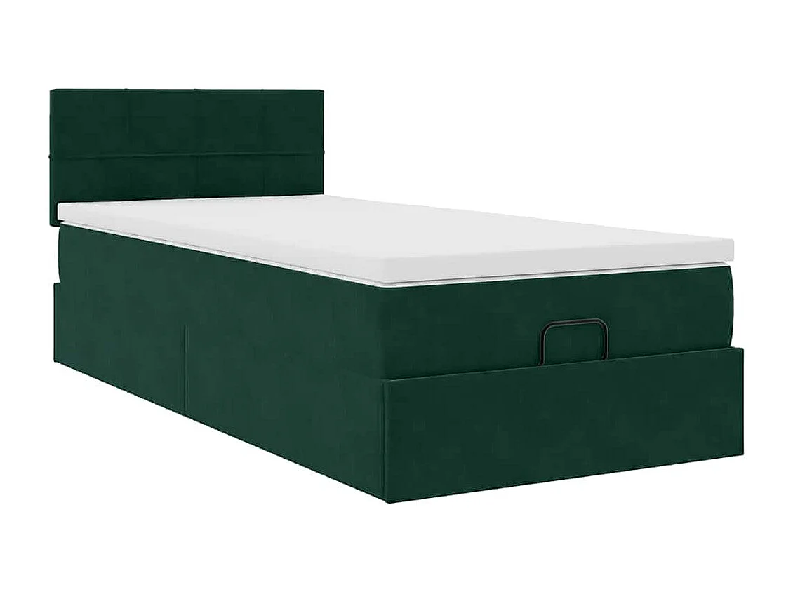 Struttura Letto Pouf con Materasso 80x200 cm Velluto
