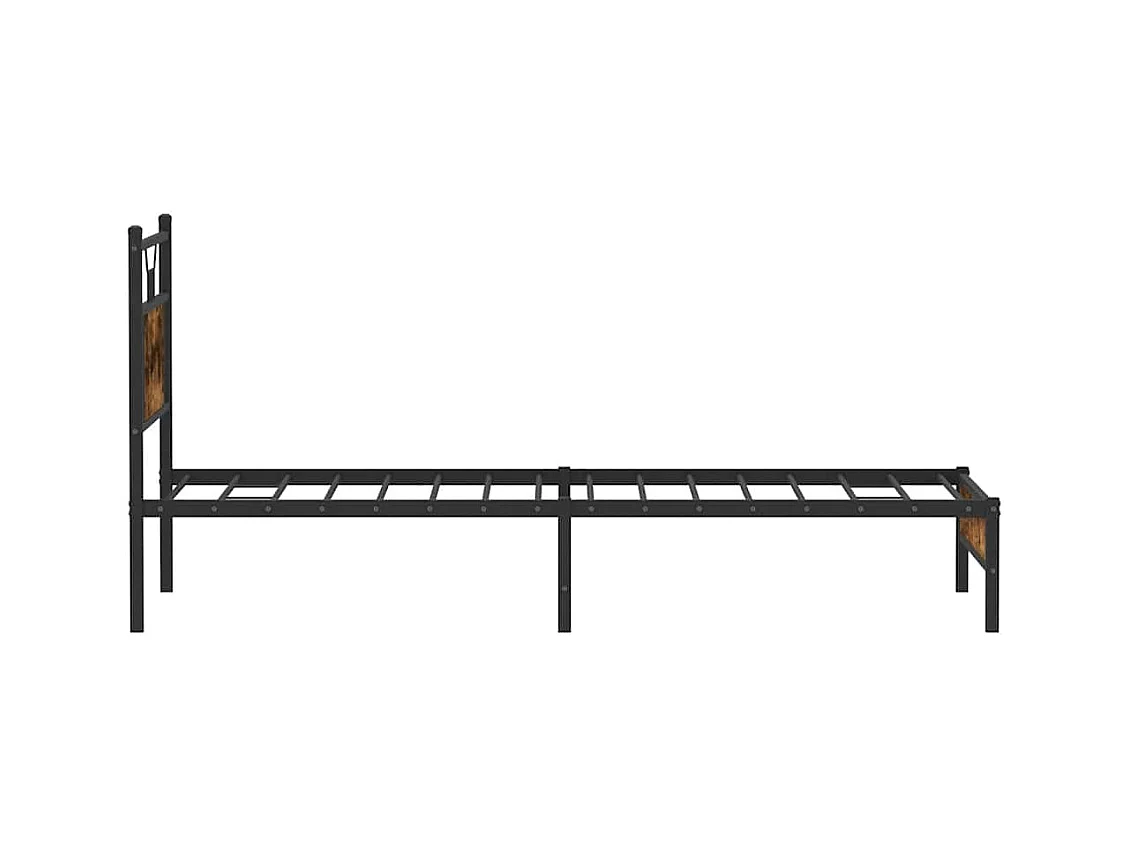 Bettgestell ohne Matratze Räuchereiche 80x200 cm Holzwerkstoff