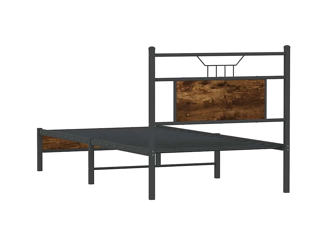 Bettgestell ohne Matratze Räuchereiche 80x200 cm Holzwerkstoff