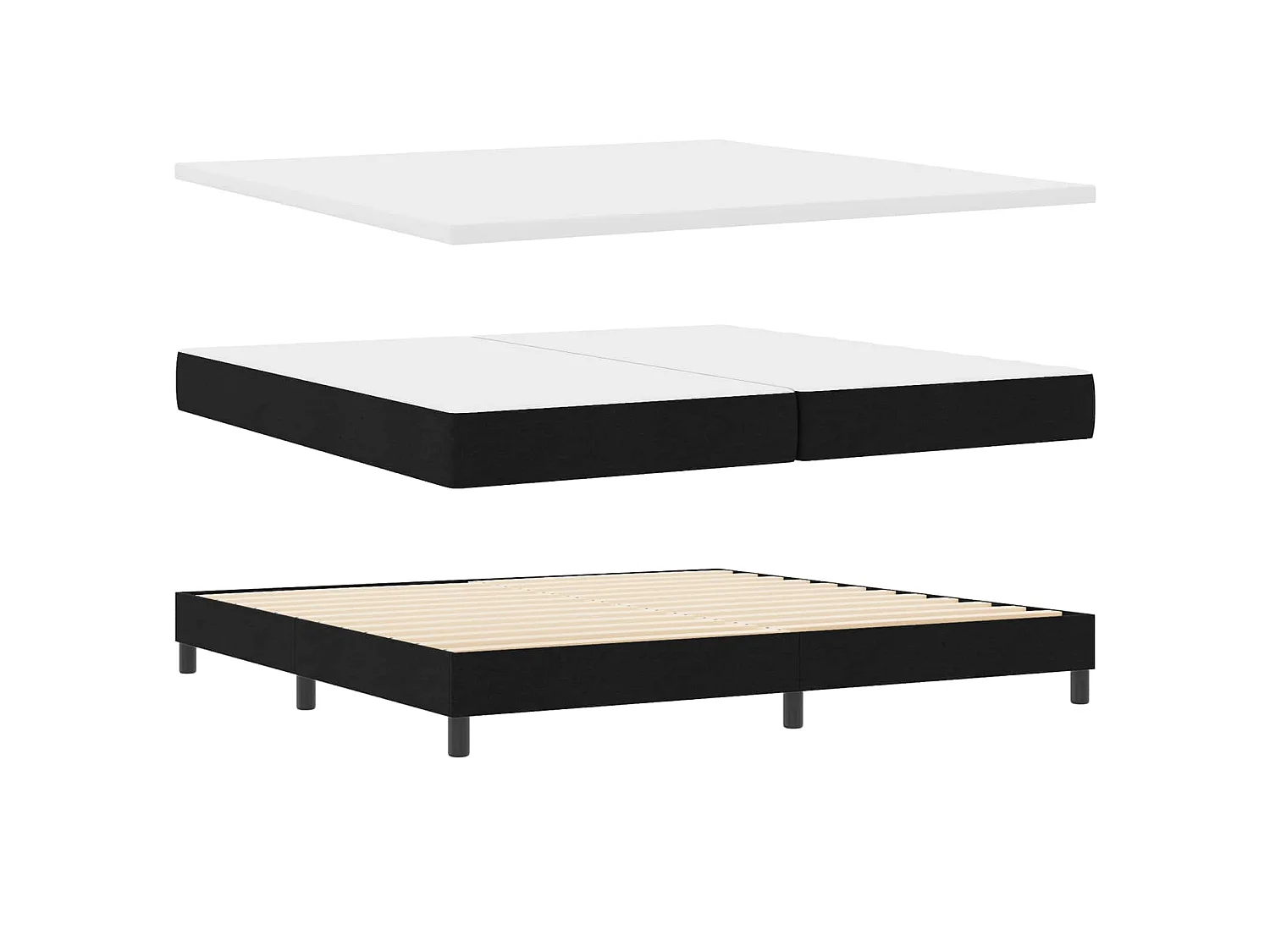 Boxspring bed met LED-stripverlichting Zwart 200 x 200 cm Stof