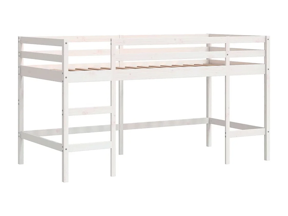 Lit mezzanine enfants avec rideaux sans matelas bleu 80x200cm