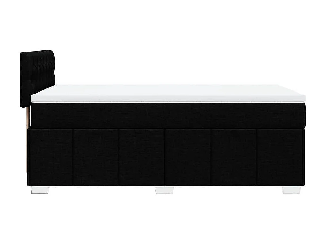 Cama box spring con colchón tela negro 80x200 cm