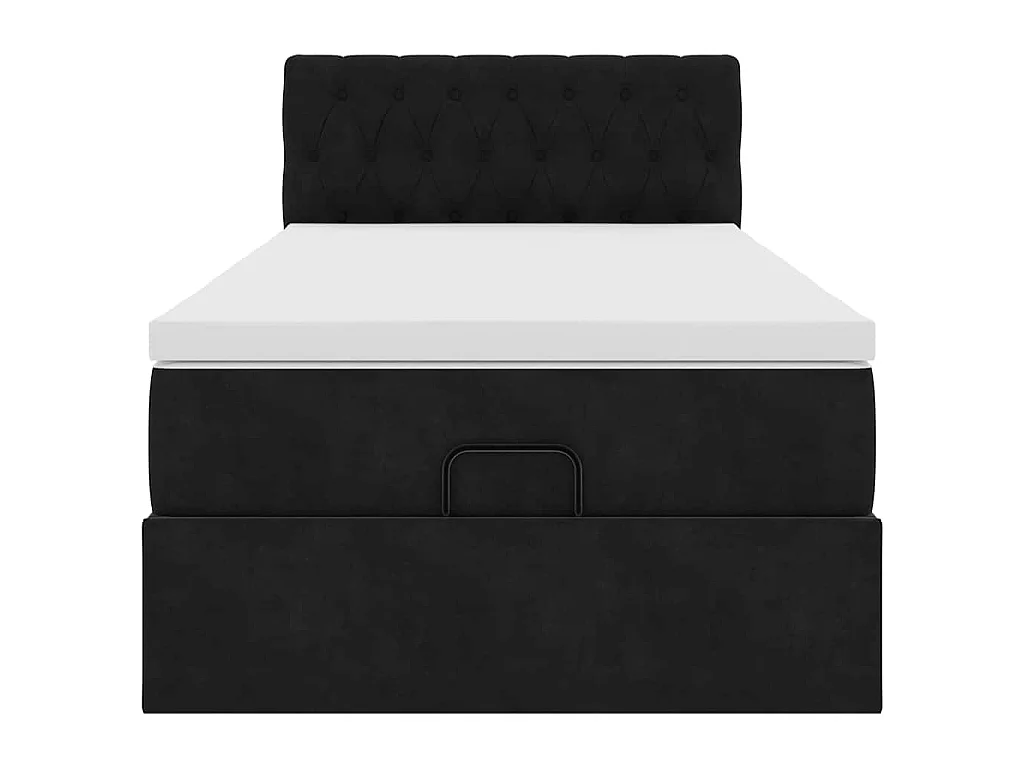 Bed poef met matras en LED's 80x200 cm fluweel zwart